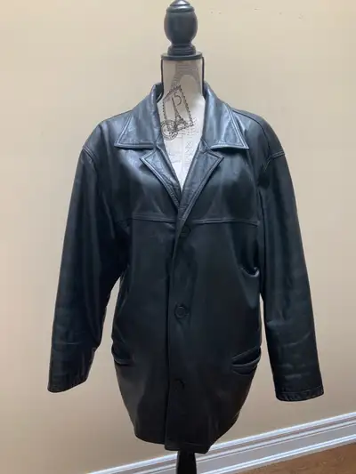 DANIER Genuine Leather Black Jacket Size Extra Large Unisex , View more