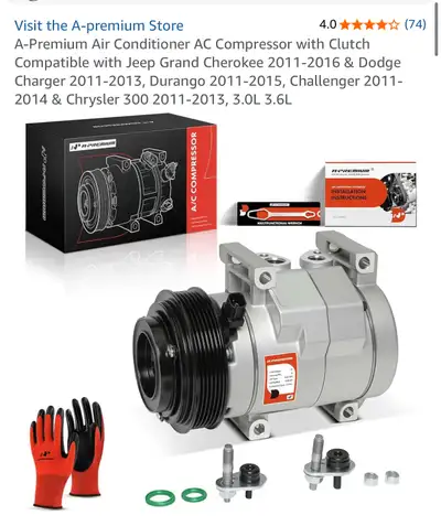 AC Compressor with Clutch Dodge Jeep Chrysler , View more