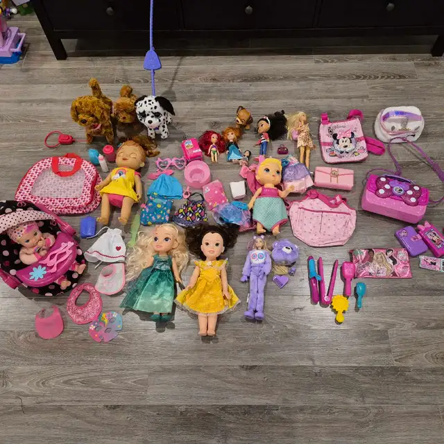 Large Disney and Toy Doll Collection with Accessories