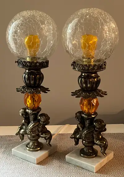 Vintage Cherub Table Lamps , View more