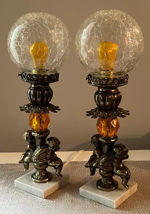 Vintage Cherub Table Lamps  in Indoor Lighting & Fans in Mississauga / Peel Region - Image 2