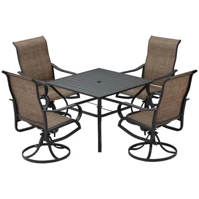 5-Piece Outdoor Patio Dining Set, 4 Swivel Rocker Chairs and 37" in Patio & Garden Furniture in Markham / York Region - Image 10