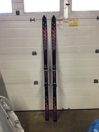 Downhill skis and boots