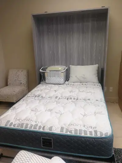 MURPHY WALL BED Material: Wooden Colour: Grey Available Size: Single, Double and Queen Free standing...
