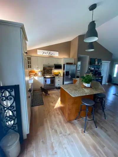 Hardwoood Kitchen Cabinets, Large Island and Granite Counters, View more