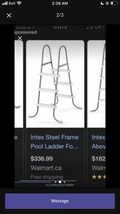 Intel steel frame Pool ladder 57” great condition cash or trade n delta