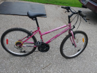 Girls pink bicycle