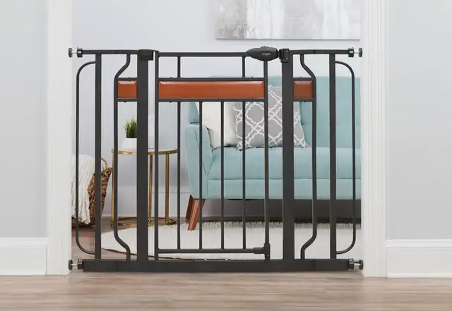Regalo Home Accents Metal Walk-Through Safety Gate, Black in Other in Edmonton - Image 4