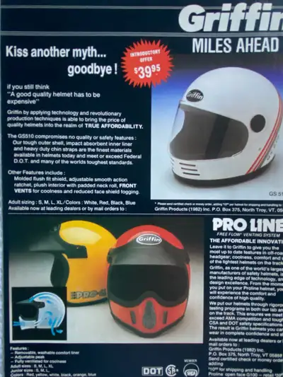 1985 Griffin Helmets Original Ad, View more
