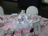 Cute teddy bear bride and groom center piece, wedding decor,