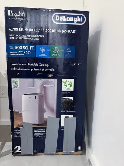 Delonghi Portable Air Conditioner AC White Brand New, View more