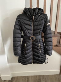 Très beau manteau hiver noir femme marque Laundry état neuf