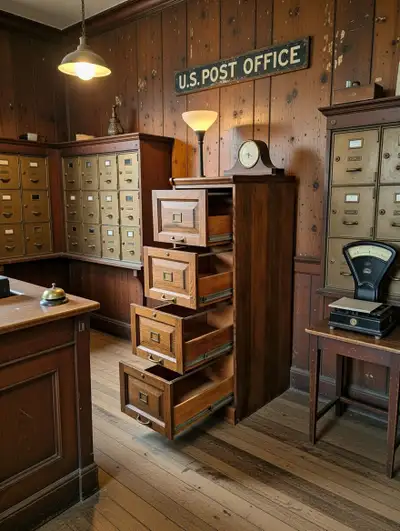 Vintage Narrow & Deep Four Drawer Filing Cabinet, View more