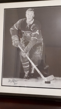 Autographed, framed Jean Beliveau picture