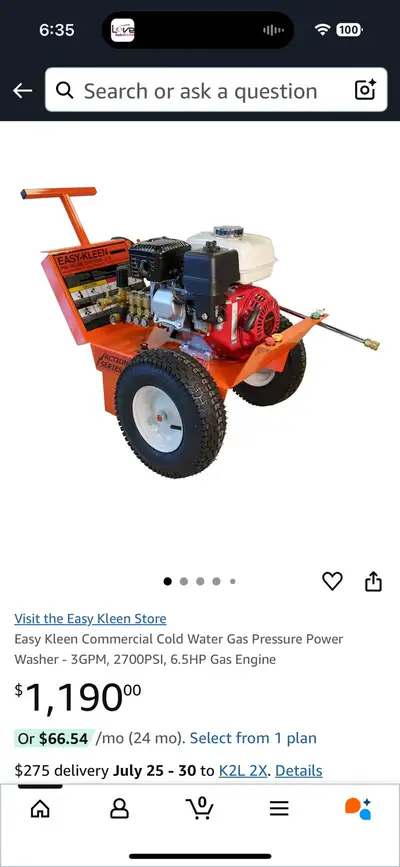 A used powerful pressure washer system for sale as it is.