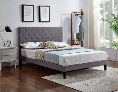 New Alder Queen Upholstered Platform Bedframe, View more
