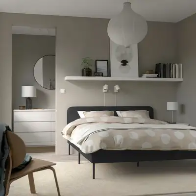 IKEA Slattum Upholstered Bed Frame (Gray, Full Size), View more