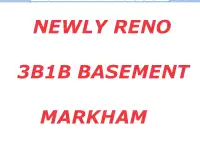 NEWLY RENO 3B1B Basement for Rent (up to 5 people) in Markham!