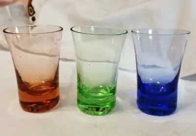 3 COLOUR GLASS ESPRESSO CUPS, View more