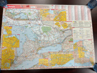 19.25" X 27.5" Paper Wall Map of Lower Souther Ontario in Roll