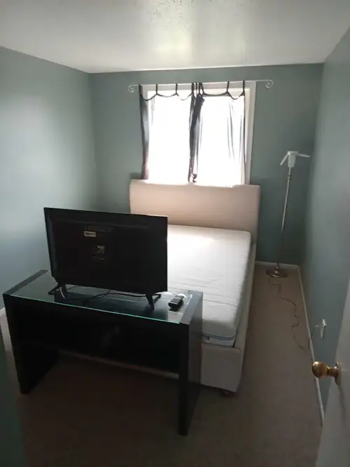 Room for rent , furnished with a queen size bed and a TV and DVD player if needed. First and last mo...