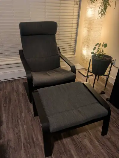 IKEA POÄNG chair with footstool, View more