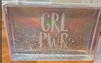 "GRL PWR" accent piece for girls - glitterglobe