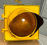 Vintage Decommissioned Yellow Metal Traffic Light (Working!)