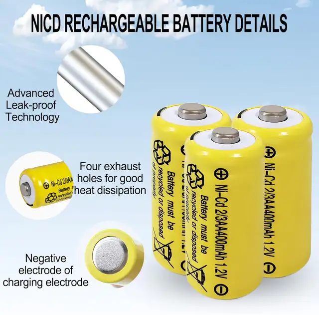 2/3AA Size Rechargeable Batteries 10 Pcs, 2/3 AA NI-CD 1.2V 400m in Other in City of Toronto - Image 7