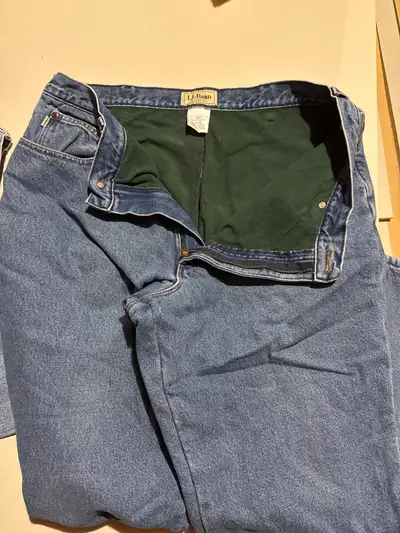 Brand new but no tags. Newer worn. Winter jeans with underlining. Great brand LL Bean. .