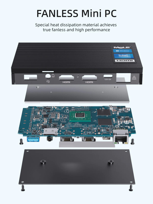 Mini PC MeLE Quieter3Q Intel N5105 4xCore 2xHDMI-4K WiFi6 USB3 in Desktop Computers in Markham / York Region - Image 3