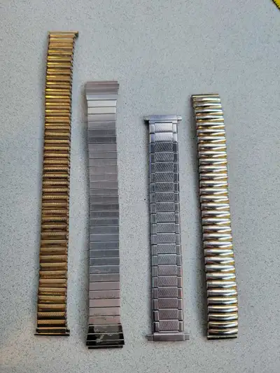 Four Watch Bands - Fixoflex, Gold & Silver Expansion Style, View more