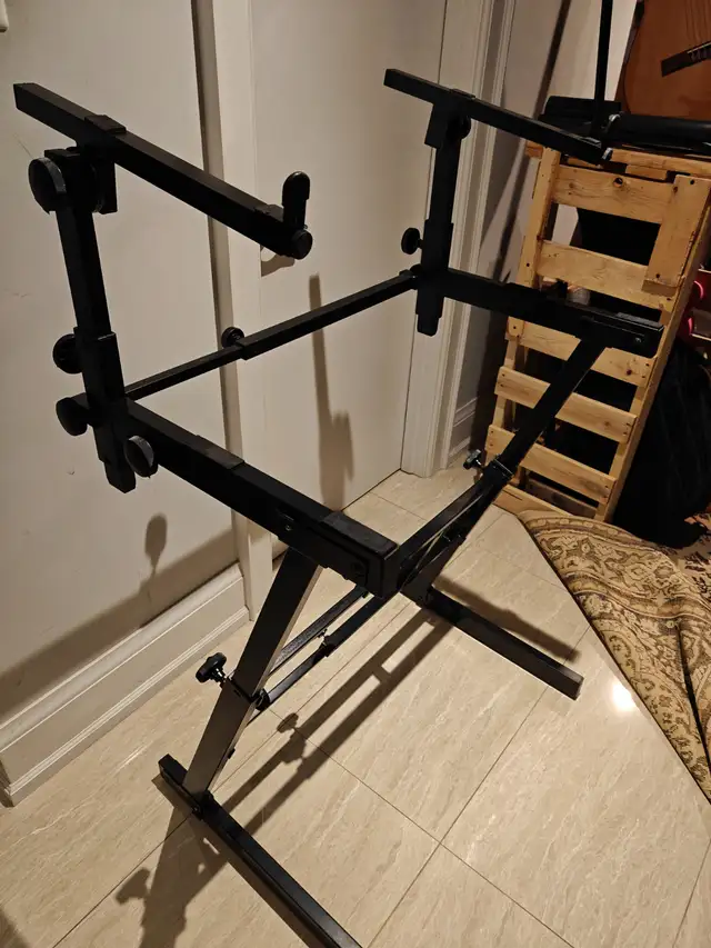 On-Stage KS7365EJ Heavy Duty Folding-Z Two-Tier Keyboard Stand64324637123201123