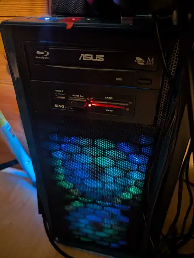 5700x3d cpu 64gb rgb ram 4060ti graphics card B550-f mobo Asus bluray Memory card reader RGB fans No...