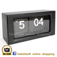 BN Desk Top Modern Classic Retro Style Leather-Look Flip Clock