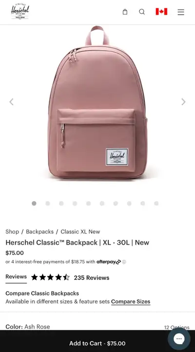 BNWT Herschel 30L Firm on price. Pickup only Also have a black one for sale Ad still up, it’s still...