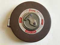 Vintage 1960’s EVANS 50 Ft White Tape Steel Tape Measure