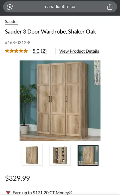 Sauder 3 Door Wardrobe, View more