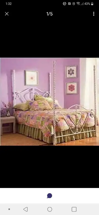 Pottery Barn Girl's Four-poster Twin Bed + IKEA Mattress, View more