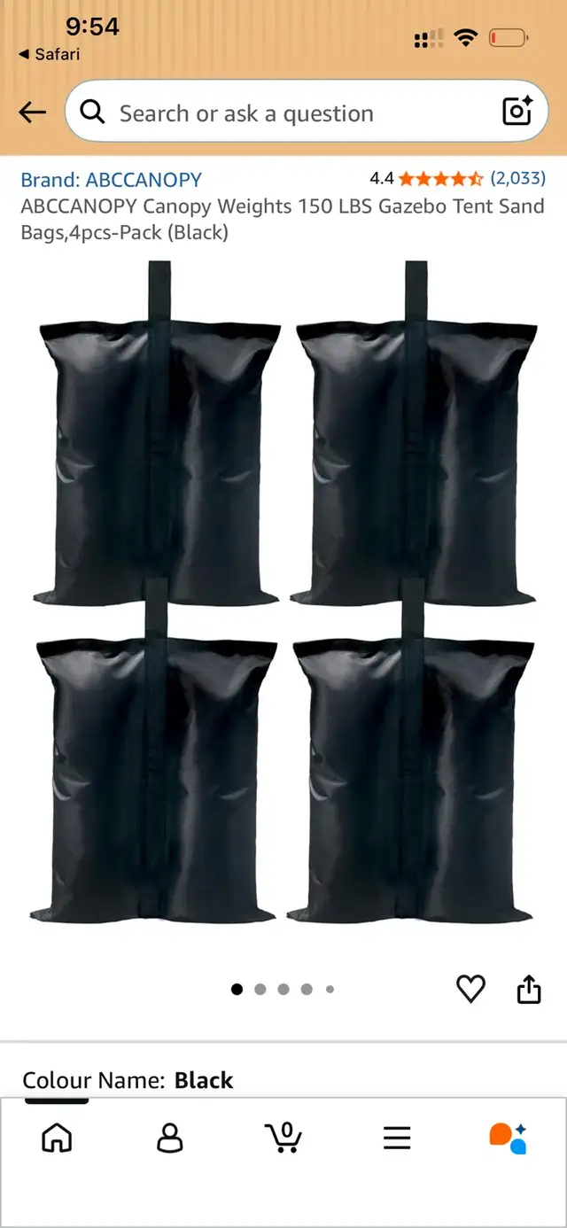 ABC Canopy Weight Bags in Fishing, Camping & Outdoors in Ottawa - Image 8