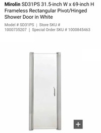 Open Box Special - Mirolin Pivot Shower Door