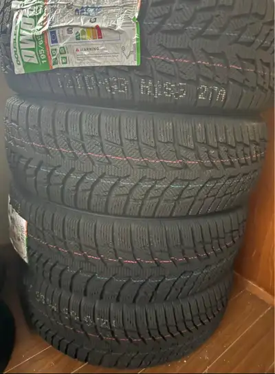 195 65 15 winter tires. Brand new tires. Was for a 2017 Hyundai Elantra. Rim bolt pattern is 15.6 an...