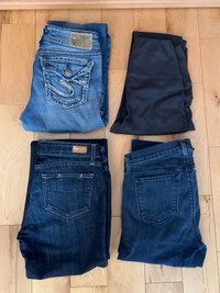 Ladies Jeans and Leggings Silver, Aritzia, etc. 