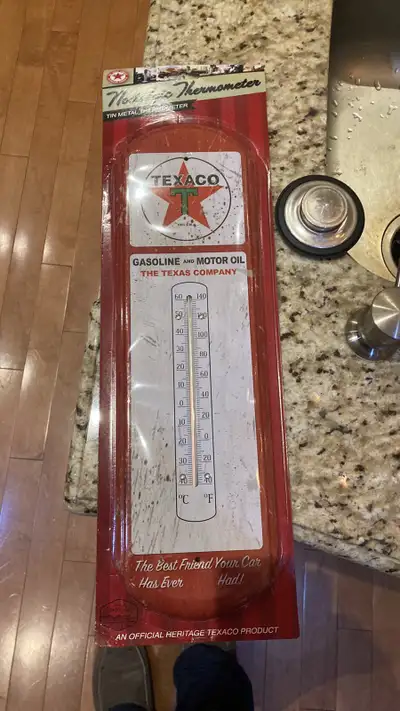 Brand new texaco thermometer sign 17 x 6