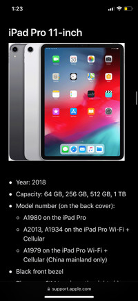 Ipad pro 11in a2013