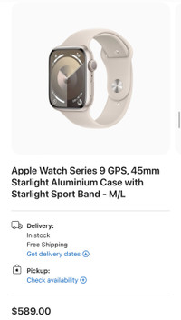 Apple Watch Series 9 GPS 45mm Starlight