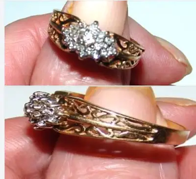 love you Diamond 10k Gold wedding band Ring size 7, View more