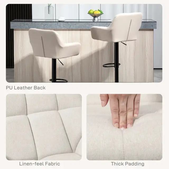 Swivel Bar stool Adjustable Bar Stool with Footrest in Chairs & Recliners in Markham / York Region - Image 5