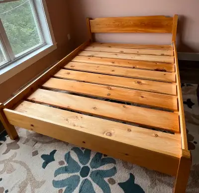 Queen size Bed - Pine, Easy to Install - Cheap, View more