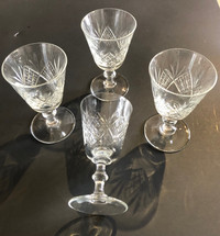 4 verres Vintage Stuart Crystal en parfaite condition